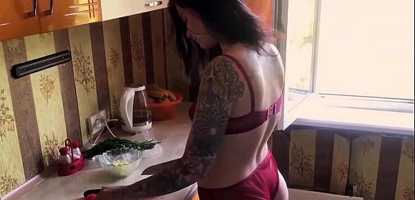  Husband Fuck Babe and Seasoned Salad Sperm - Food Fetish